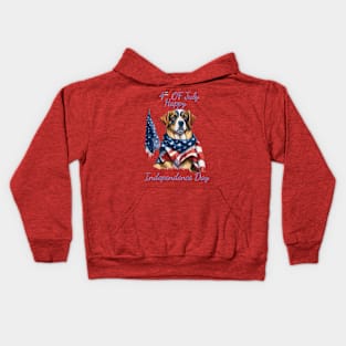 Patriot Pup in Stars and Stripes Kids Hoodie